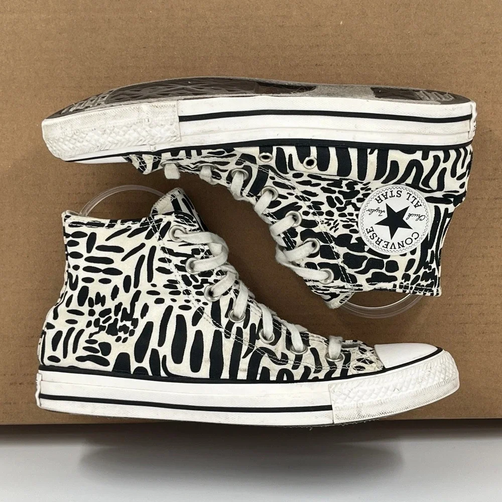 Converse Chuck Taylor All Star Hi Animal Print Canvas Sneakers Womens 8 - Picture 9 of 11